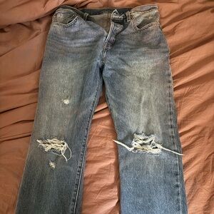 Levi's Women's Straight Blue Distressed Jeans